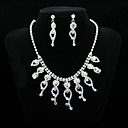 Elegant Rhinestones Alloy Wedding Bridal Jewelry Set,Including Necklace And Earrings