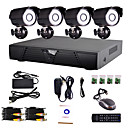 4 Channel Home and Office CCTV DVR System(P2P Online,4 Outdoor Camera)