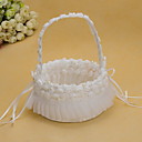 Pretty Baskte boda de la flor con blanco Organza Rose