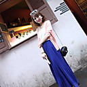 Vrouwen Chiffon Plisse Maxi rok