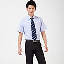 Mannen Pink Cotton Shirt met korte mouwen