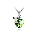 En forme de coeur collier en cristal