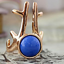 Big Blue piedras preciosas anillo de la Mujer (diámetro interior: 17mm)