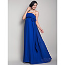 vestido de la dama de honor vaina / columna strapless piso de longitud gasa de maternidad