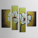 Hand-painted Floral Oil Painting with Stretched Frame - Set of 4