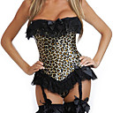 Black Lace Leopard Satin Punk Lolita Corset