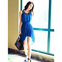 Women's Beaded Neckline Cut Out Pleated Fishtail Dress