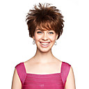 Capless Synthetic Brown Short Curly Wig