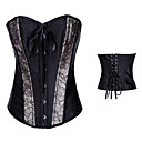 Black and Silver Brocade Classic Lolita Corset