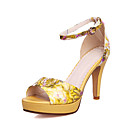 Fashion Leather Stiletto Heel Sandals With Flower Party/Evening Shoes