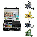 4 Carbon Steel Tattoo Machine Guns Kit for Liner and Shader with Carry Case