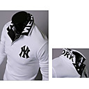 Männer gestickte Revers Langarm Polo-Shirt