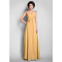 A-line V-neck Floor-length Chiffon Mother of the Bride Dress