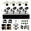 8 canali di sistema CCTV fai da te con 4 telecamere Dome Indoor e 4 fotocamera impermeabile per casa e ufficio