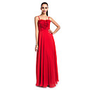Sheath/Column Spaghetti Straps Floor-length Chiffon Evening Dress