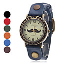 Vrouwen Snor Style Leather analoge quartz horloge (verschillende kleuren)