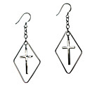 The Fashion Fishhook Hook Earring With The Quadrate And Cross Design(FMR041)