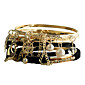 Bracelets Noirs en Cuir, Alliage et Perle (7 Pièces)