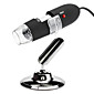 Portable USB 2.0 y 1.1 25X-200X microscopio digital de 2 MP con 8-LED de iluminación (Negro)