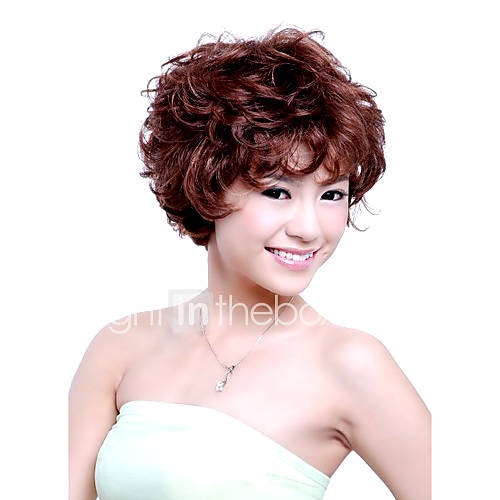 short curly hair tips. Capless Short Synthetic Auburn